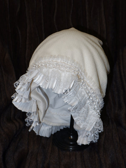 Handmade Lace Ruffle Beanie