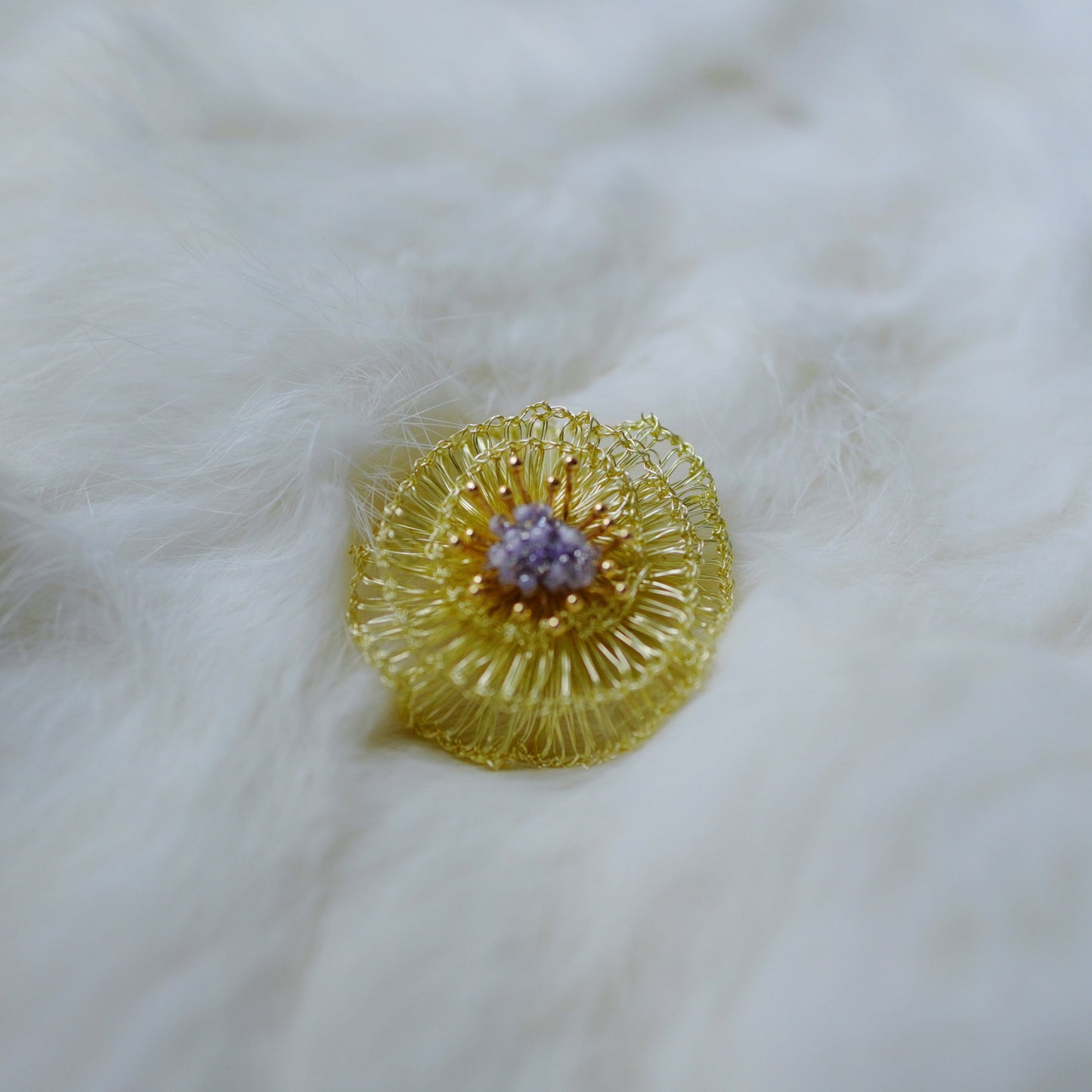 Handmade Metal Woven Flower Earrings