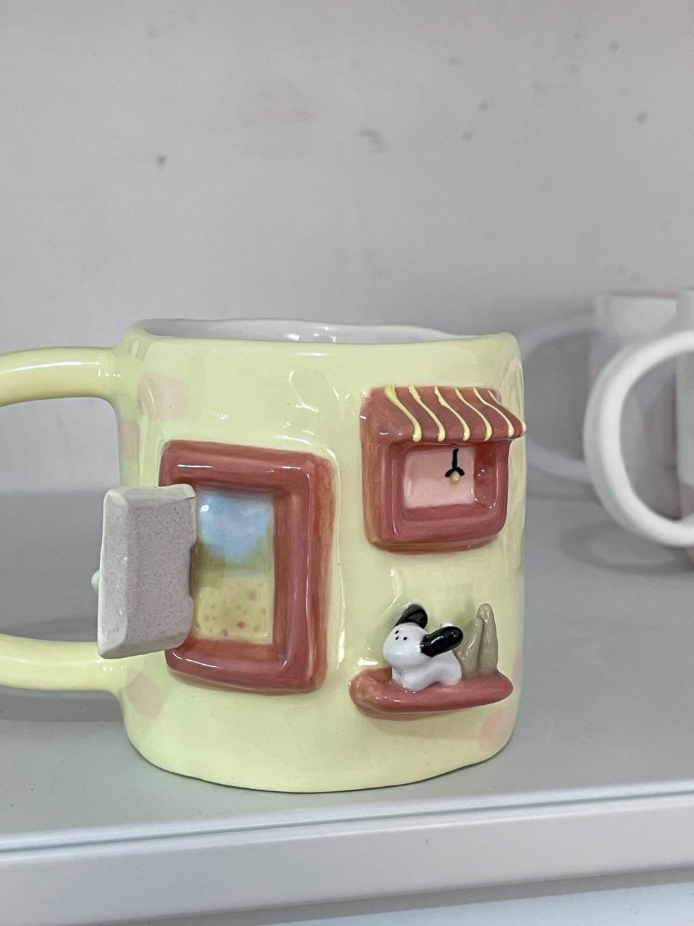 Handmade Puppy's Home Ceramic Cup