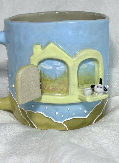 Handmade Puppy's Home Ceramic Cup