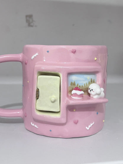 Handmade Raspberry Puppy Ceramic Cup