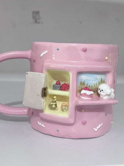 Handmade Raspberry Puppy Ceramic Cup