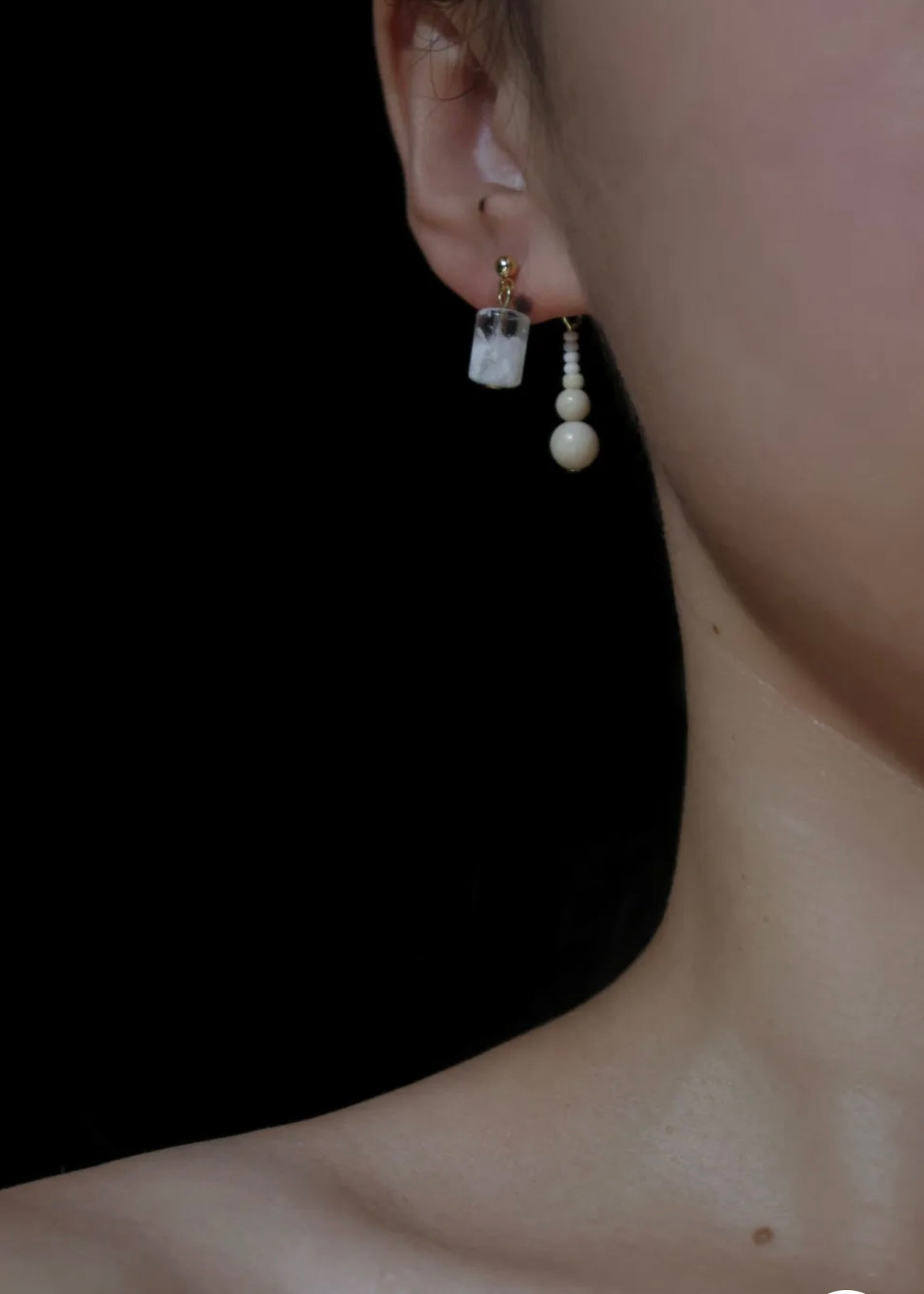 Handmade Snow Beaded Earrings