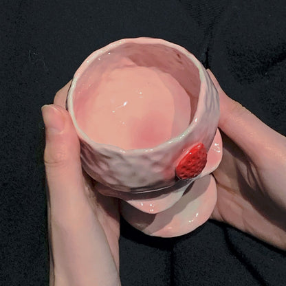 Handmade Strawberry Ceramic Goblet
