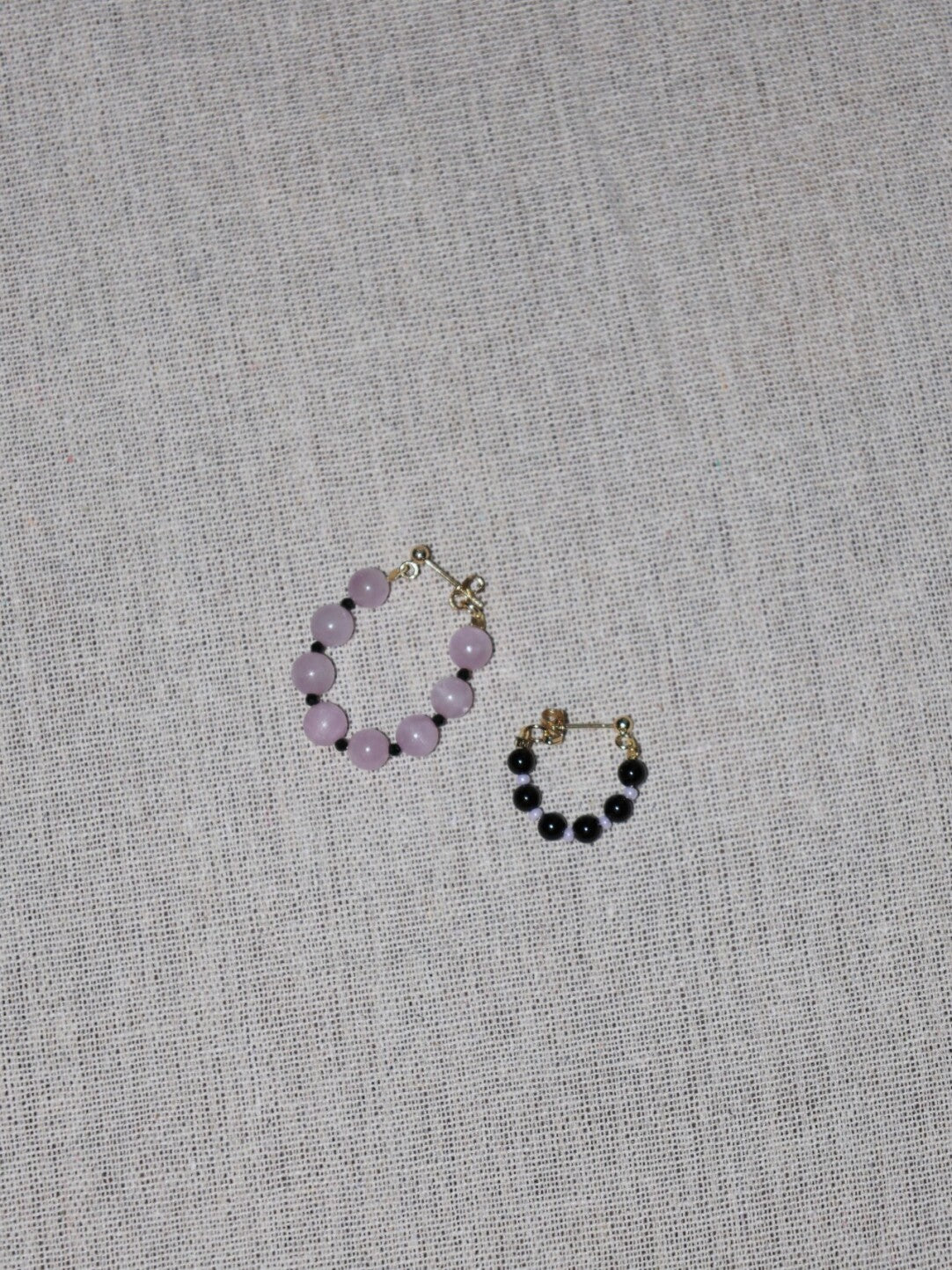 Handmade Summer Light Purple Asymmetrical Earrings
