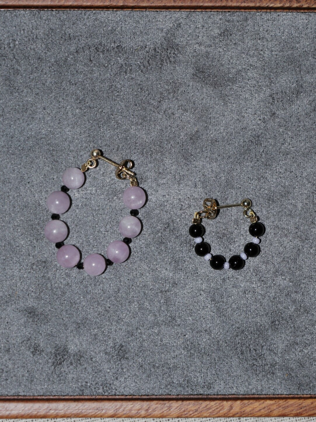 Handmade Summer Light Purple Asymmetrical Earrings