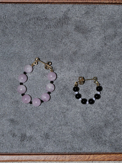 Handmade Summer Light Purple Asymmetrical Earrings