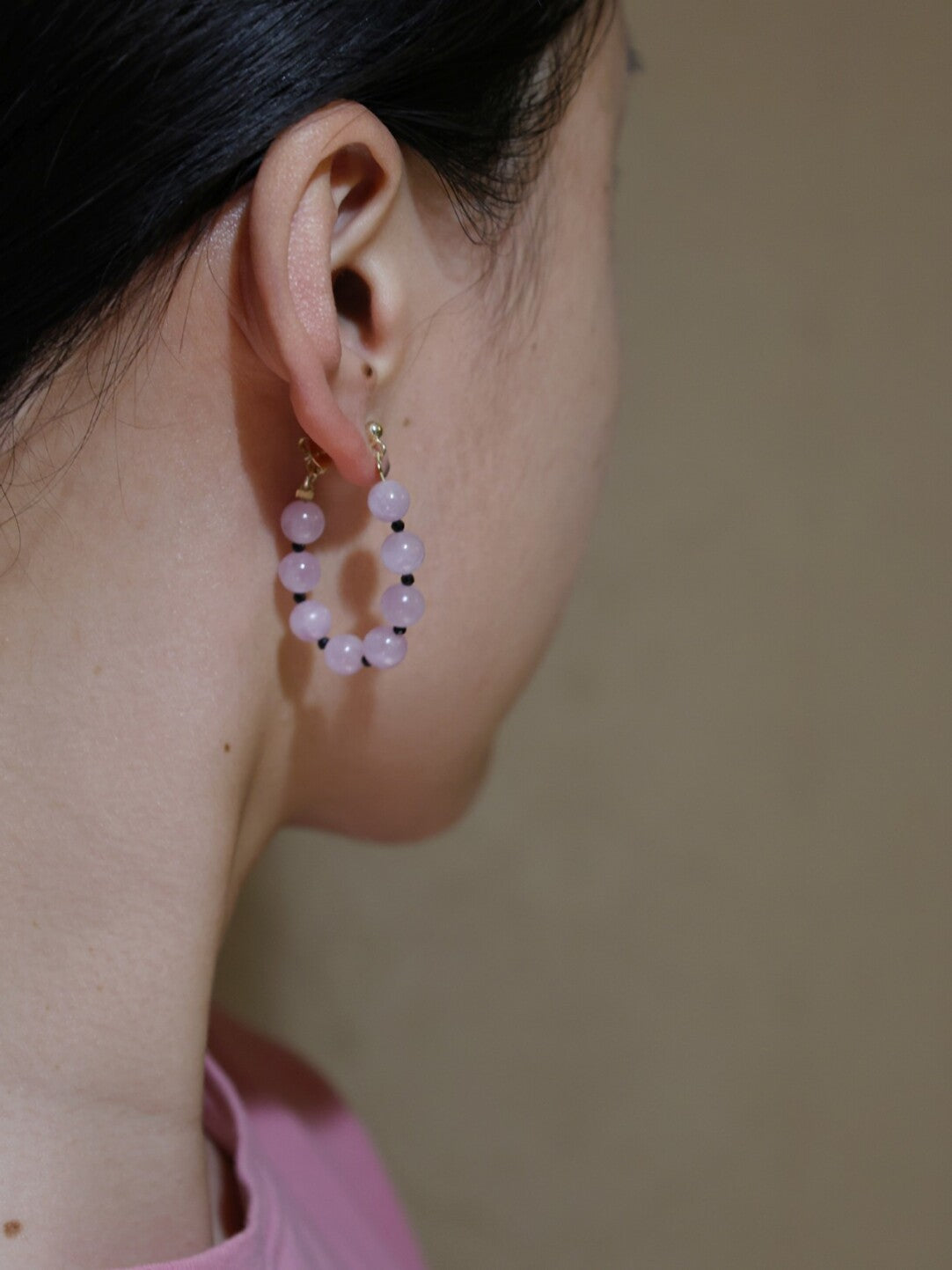 Handmade Summer Light Purple Asymmetrical Earrings