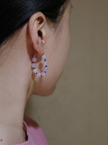 Handmade Summer Light Purple Asymmetrical Earrings