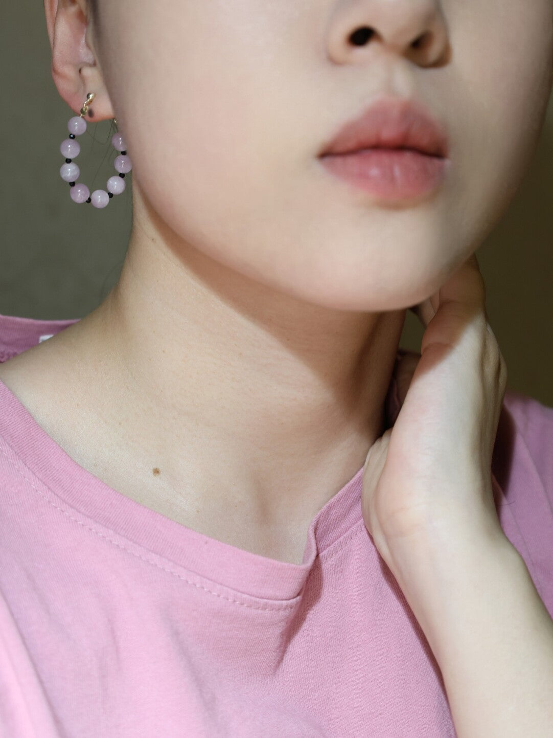 Handmade Summer Light Purple Asymmetrical Earrings