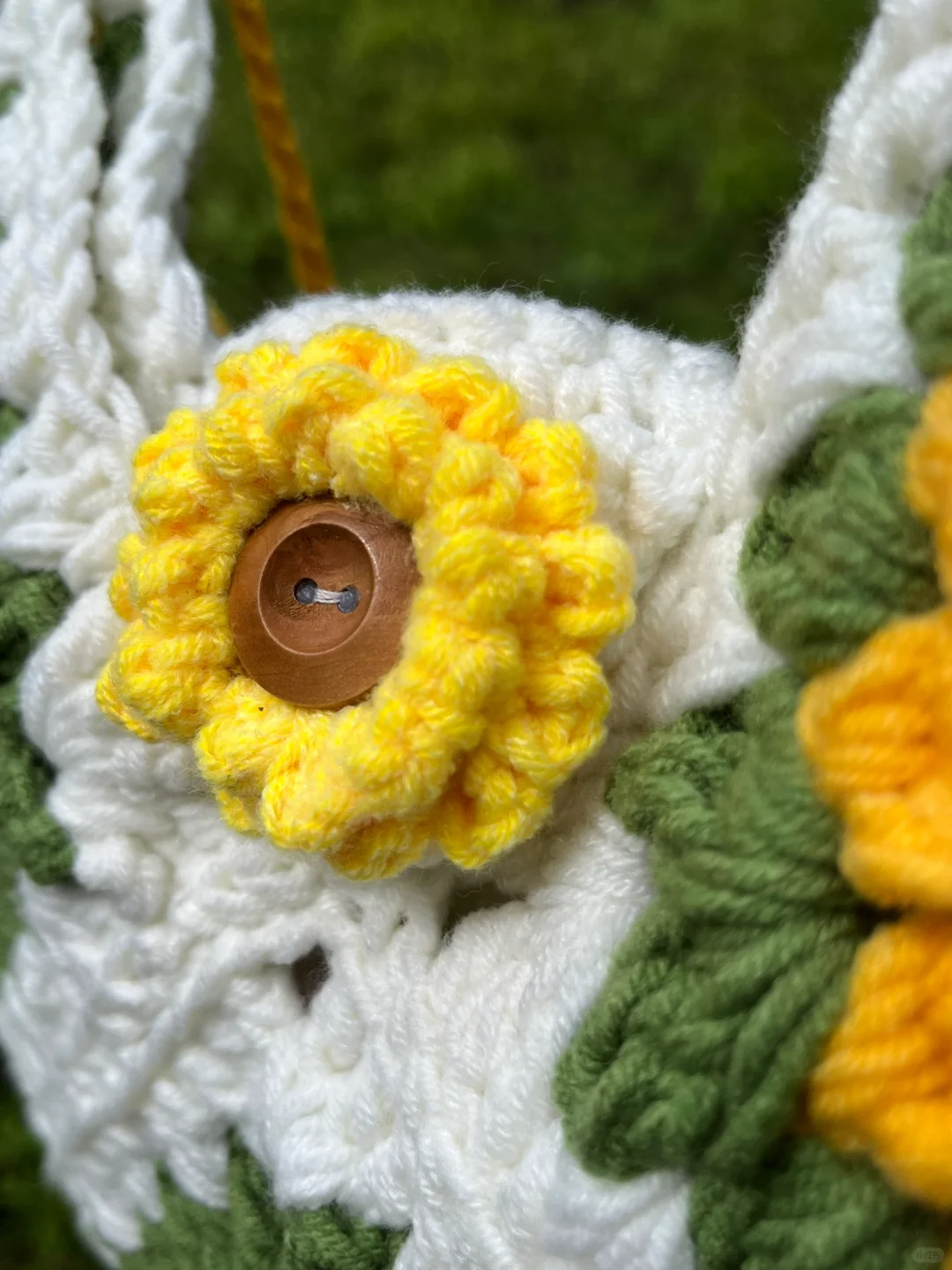 Handmade Sunflower Crochet Shoulder Bag