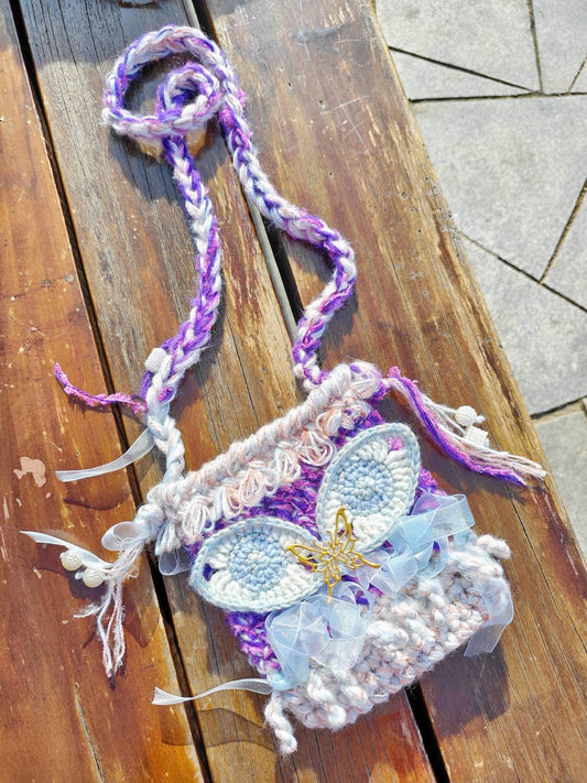 Handwoven Butterfly Bow Crossbody Bag