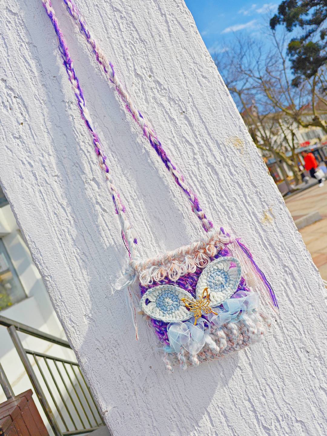 Handwoven Butterfly Bow Crossbody Bag