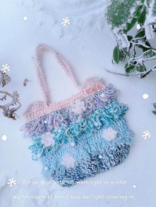 Handwoven Winter Snowflake Shoulder Bag