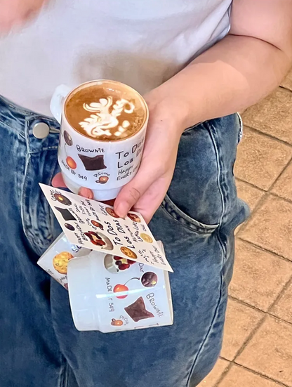 Happy Snack-Themed Glass Mug