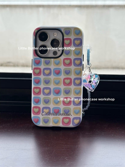 Heart Beaded Phone Charm