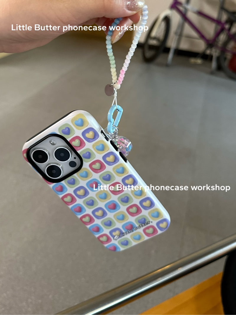 Heart Beaded Phone Charm