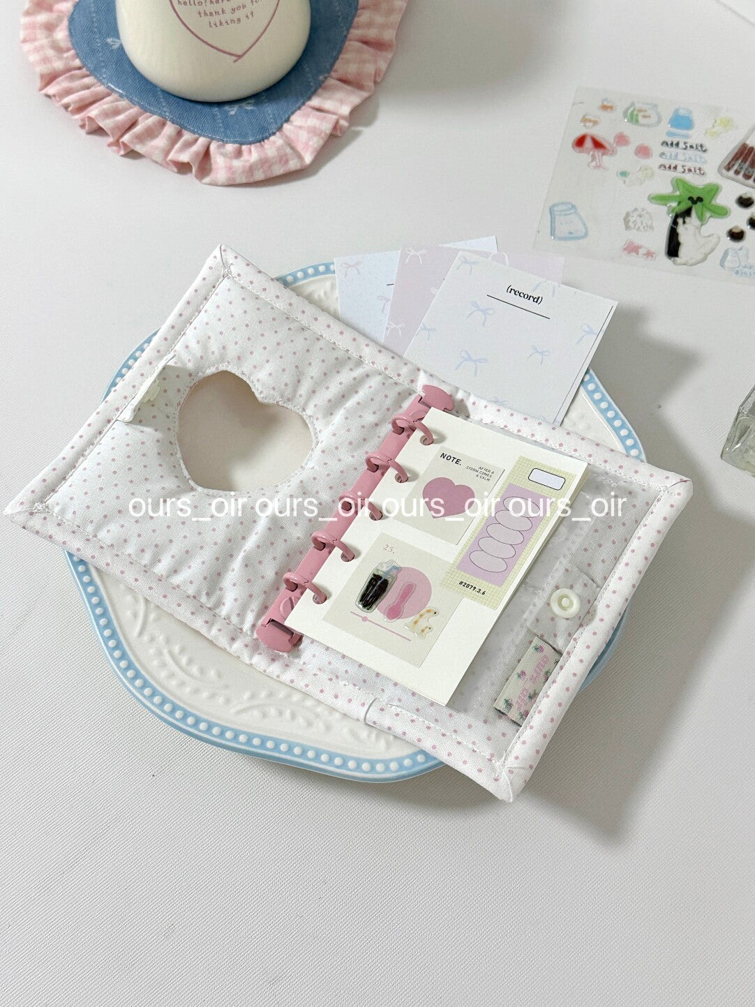 Heart Hollow Polka Dot Ring Binder