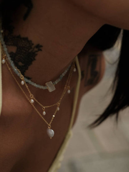 Heart Pearl Stacking Necklace