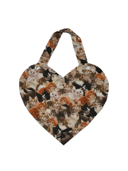 Heart Shape Cat Dog Printed Bag