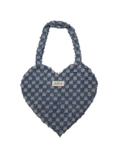 Heart Shape Denim Handbag