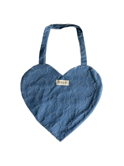 Heart Shape Denim Handbag