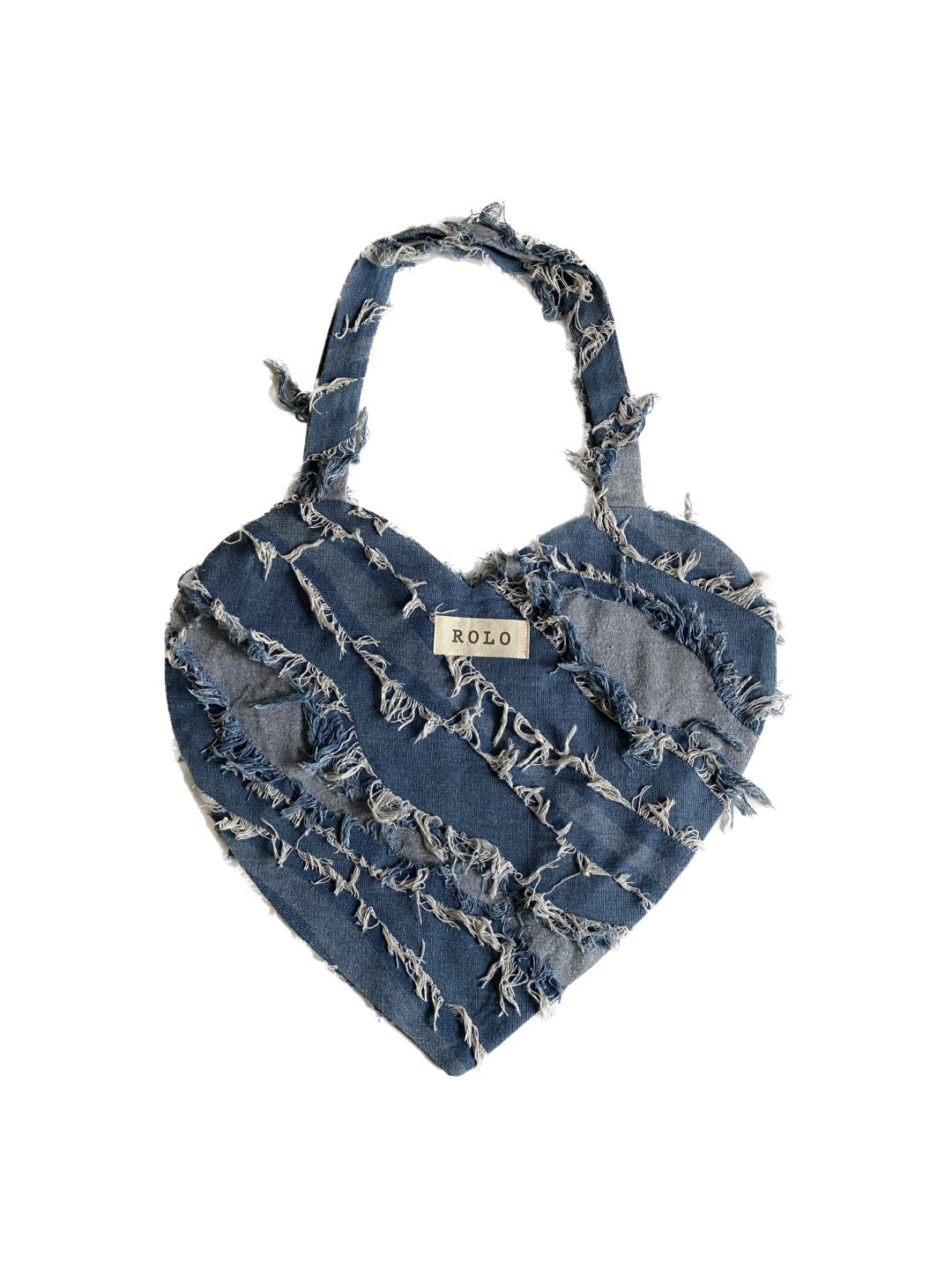 Heart Shape Denim Handbag