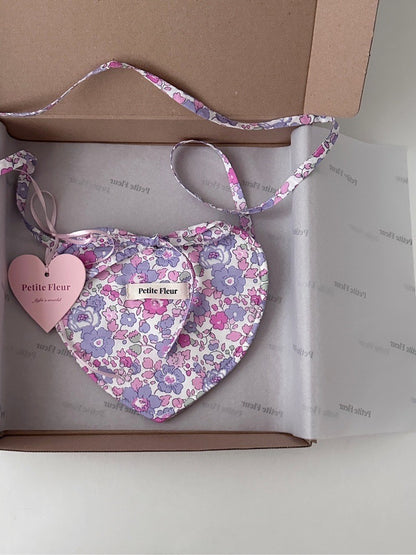 Heart Shape Purple Floral Mini Crossbody Bag