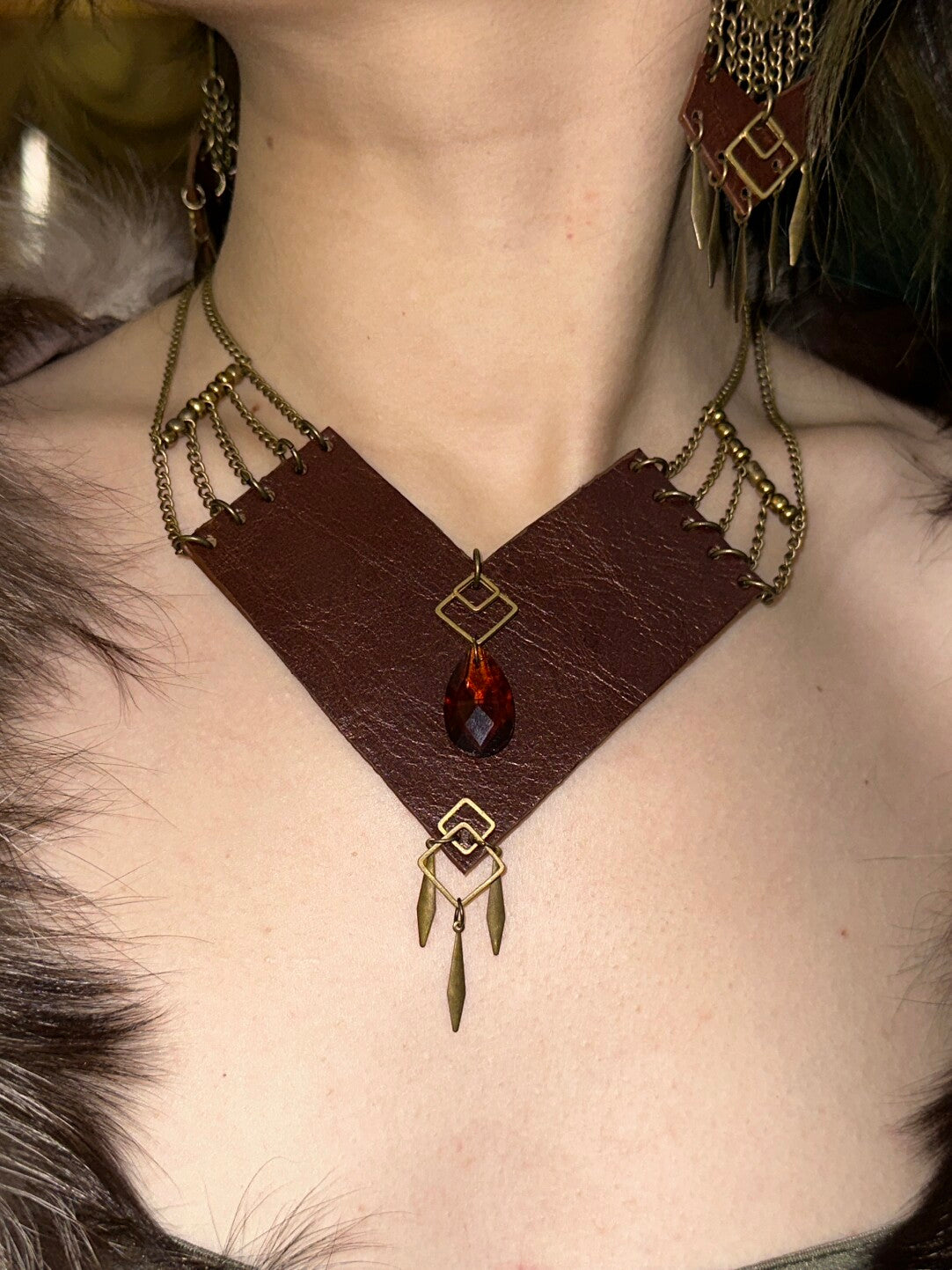 Heart Shaped Leather Chain Necklace