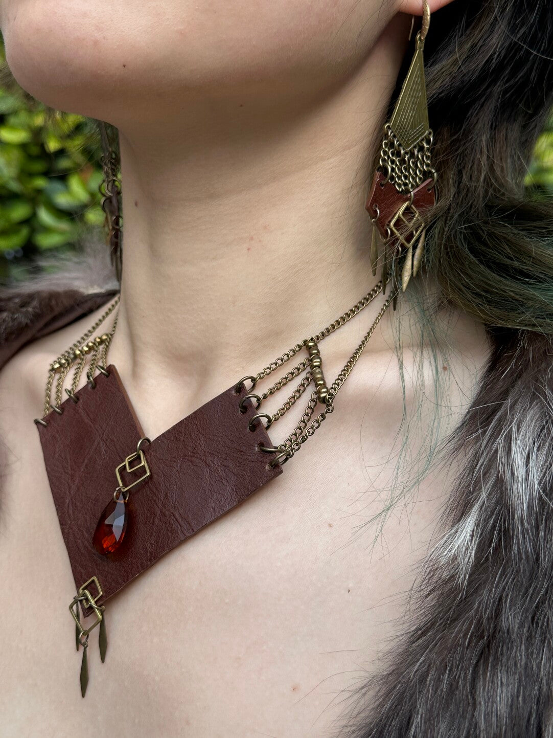 Heart Shaped Leather Chain Necklace