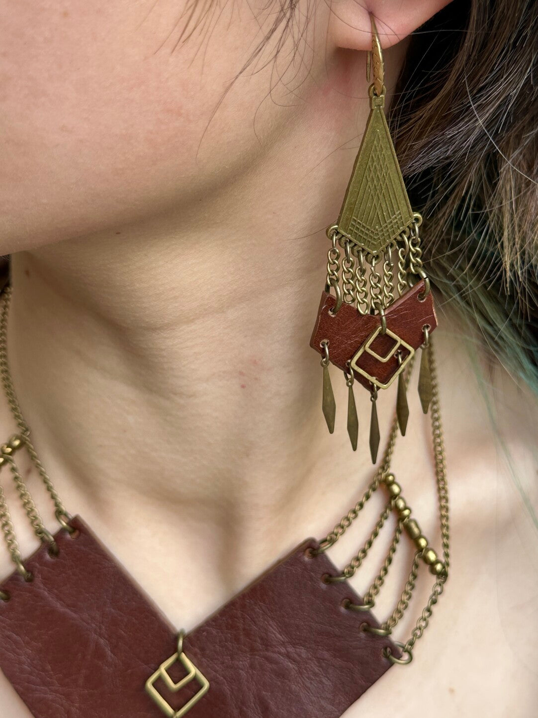 Heart Shaped Leather Chain Necklace