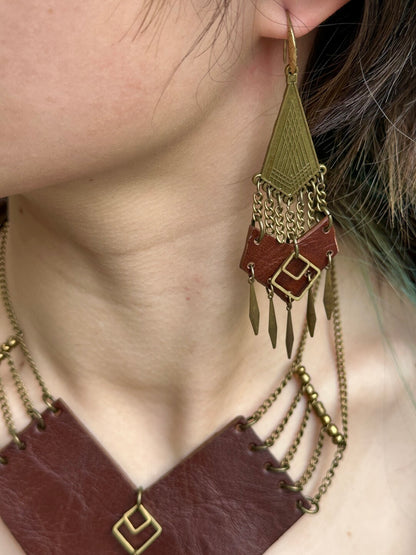 Heart Shaped Leather Chain Necklace