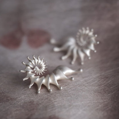 Hippocampus Silver Earrings
