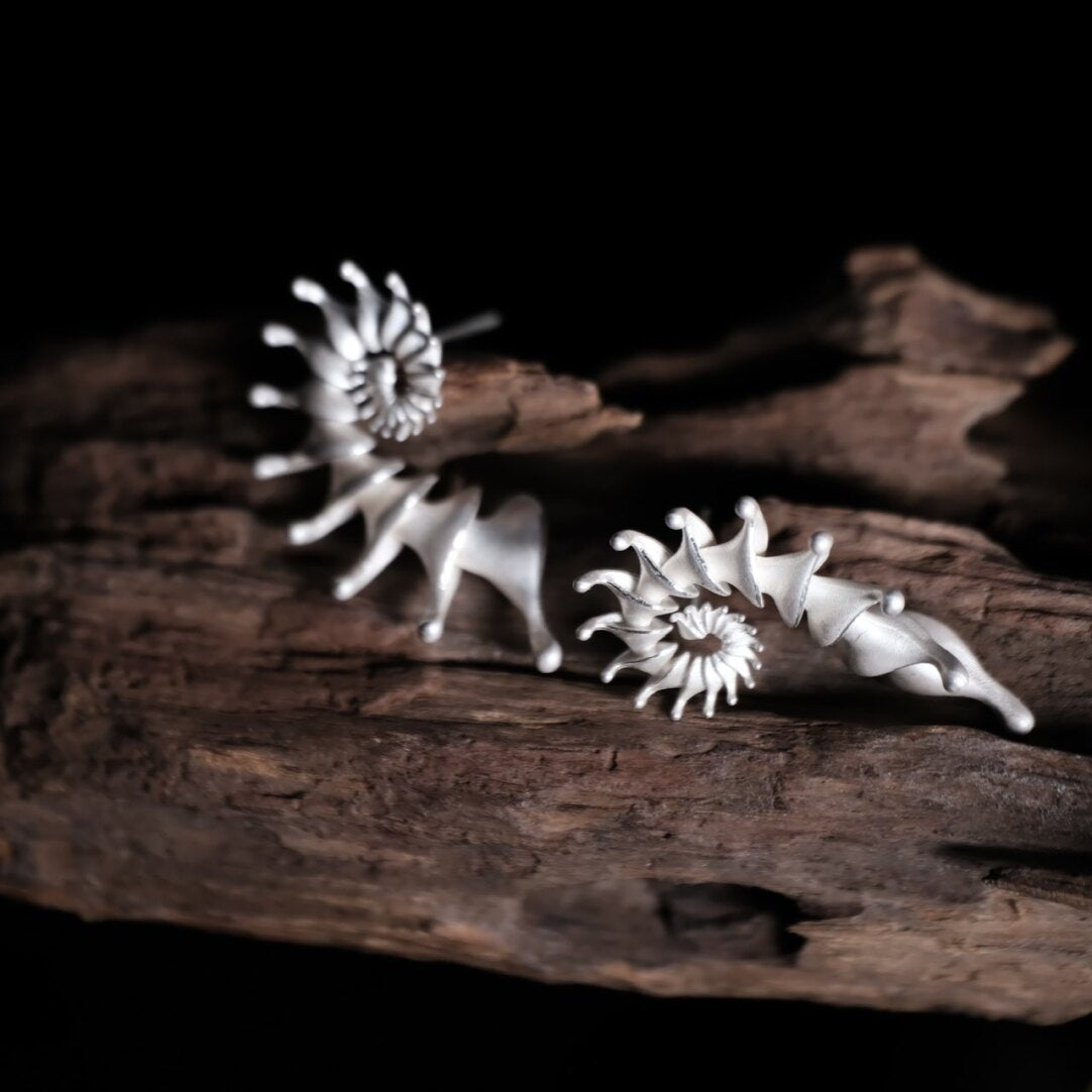 Hippocampus Silver Earrings