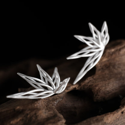 Hollow Bamboo Silver Earrings