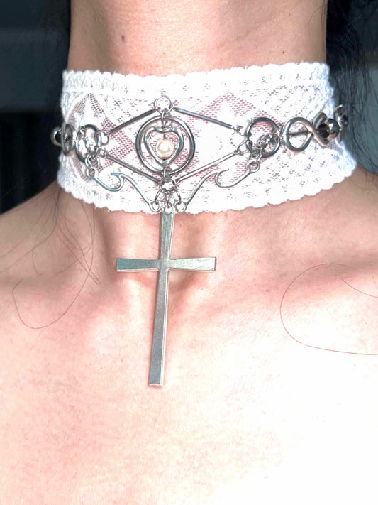 Holy Judgment Cross Lace Necklace | Necklace | Three Fleas