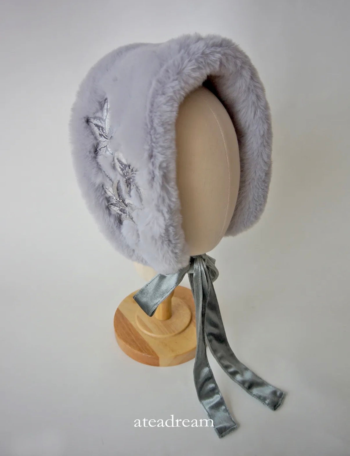 Original Moonlight Lily Embroidered Plush Ear Muff Scarf