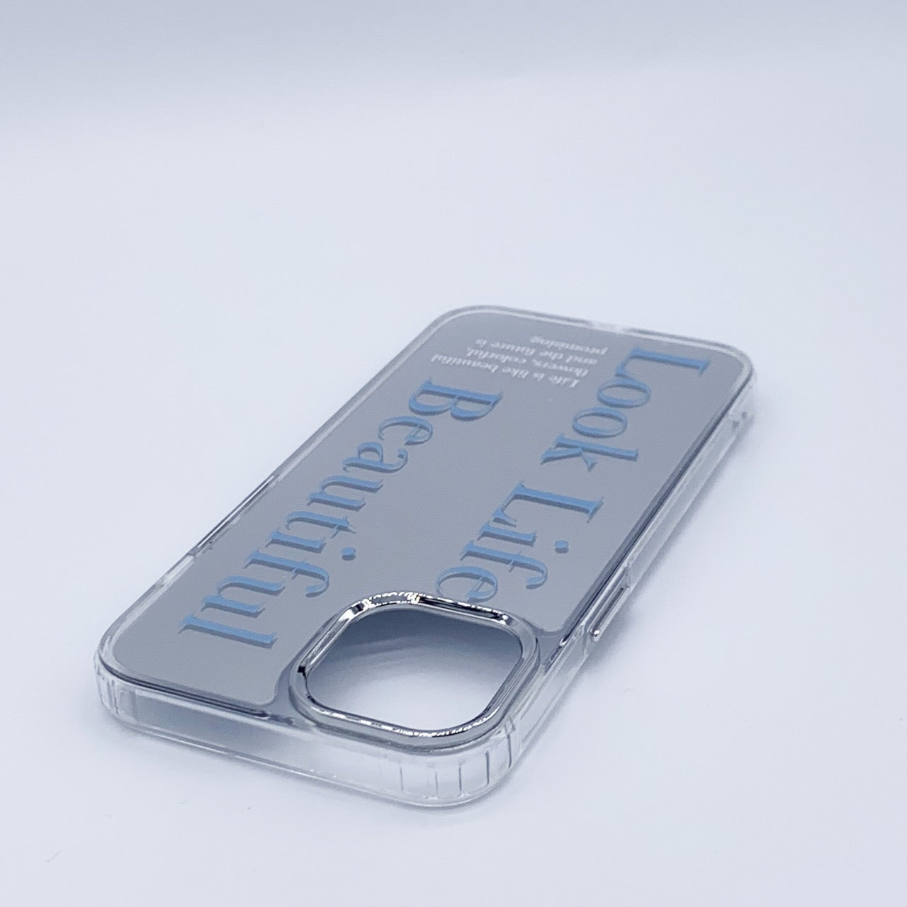 Simple Blue Letters Mirror Phone Case