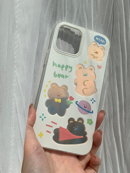 Happy bear laser phone case | phone accessories | Three Fleas