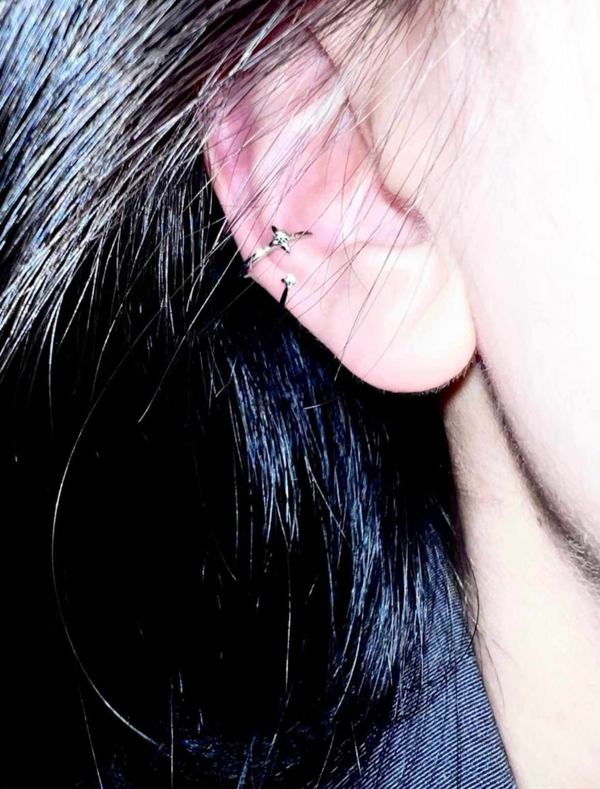 Galaxy Four Pointed Star Earrings