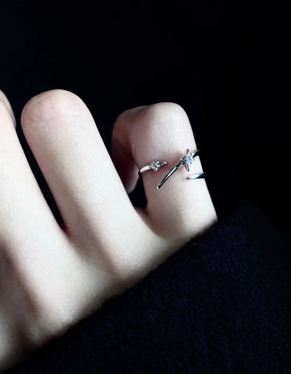 Galaxy Four Pointed Star Ring