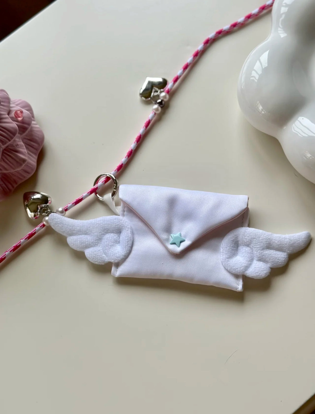 Sweet Angel Macaron Lanyard Card Pouch