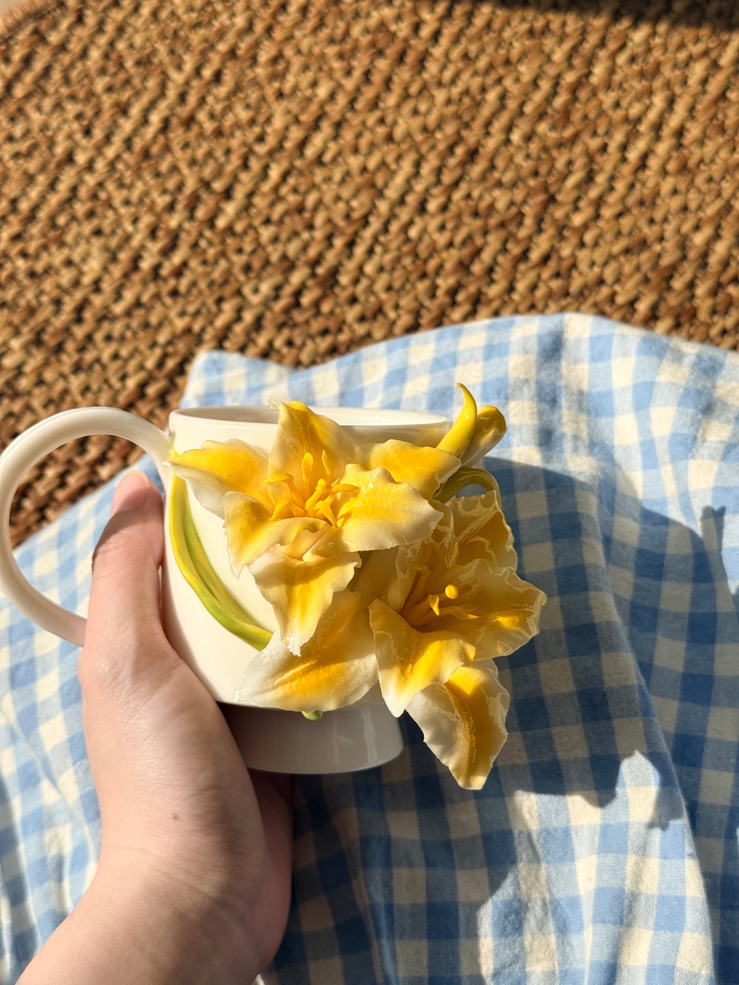 Yellow Lily Ceramic Cup