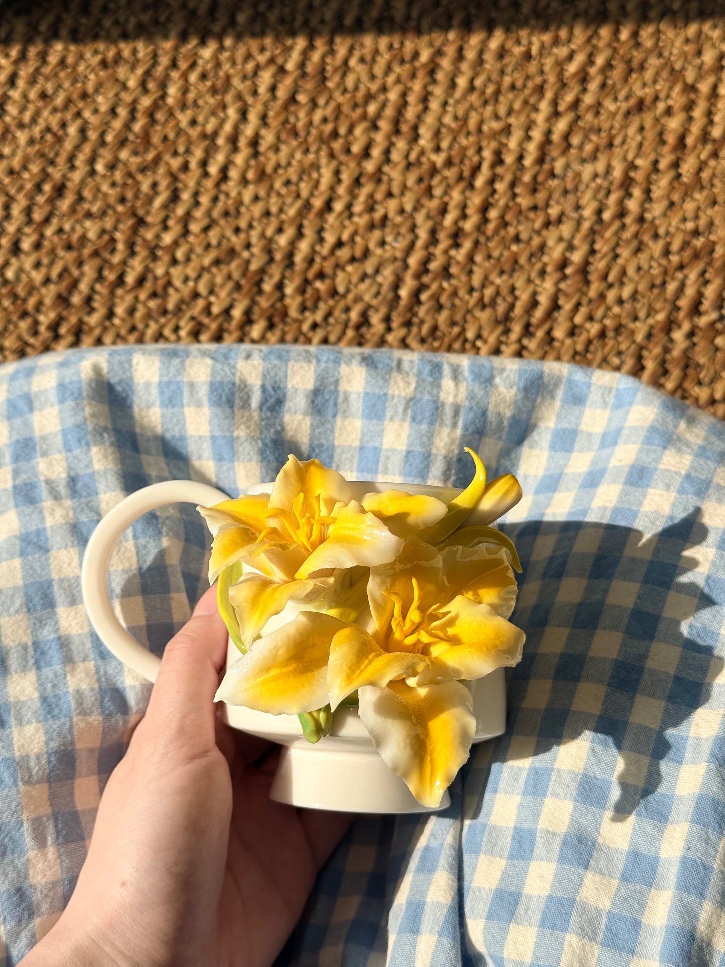 Yellow Lily Ceramic Cup