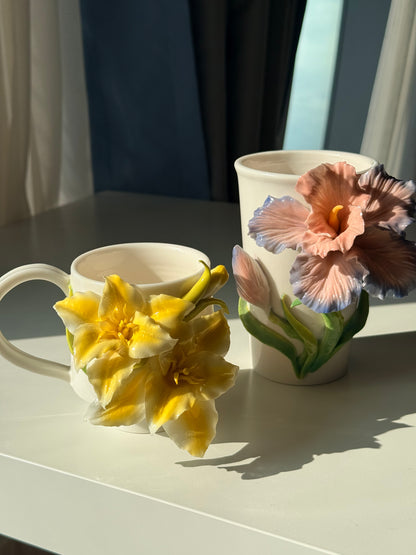 Yellow Lily Ceramic Cup