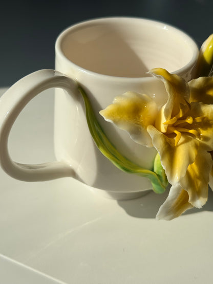 Yellow Lily Ceramic Cup