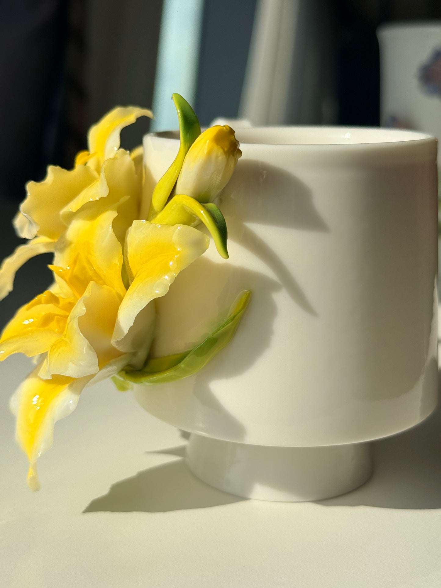 Yellow Lily Ceramic Cup