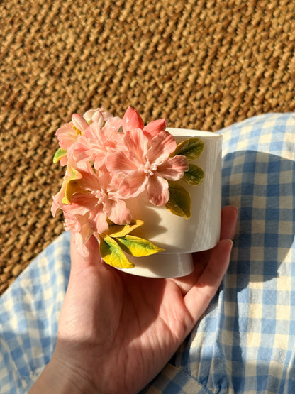 Pink Azalea Ceramic Cup