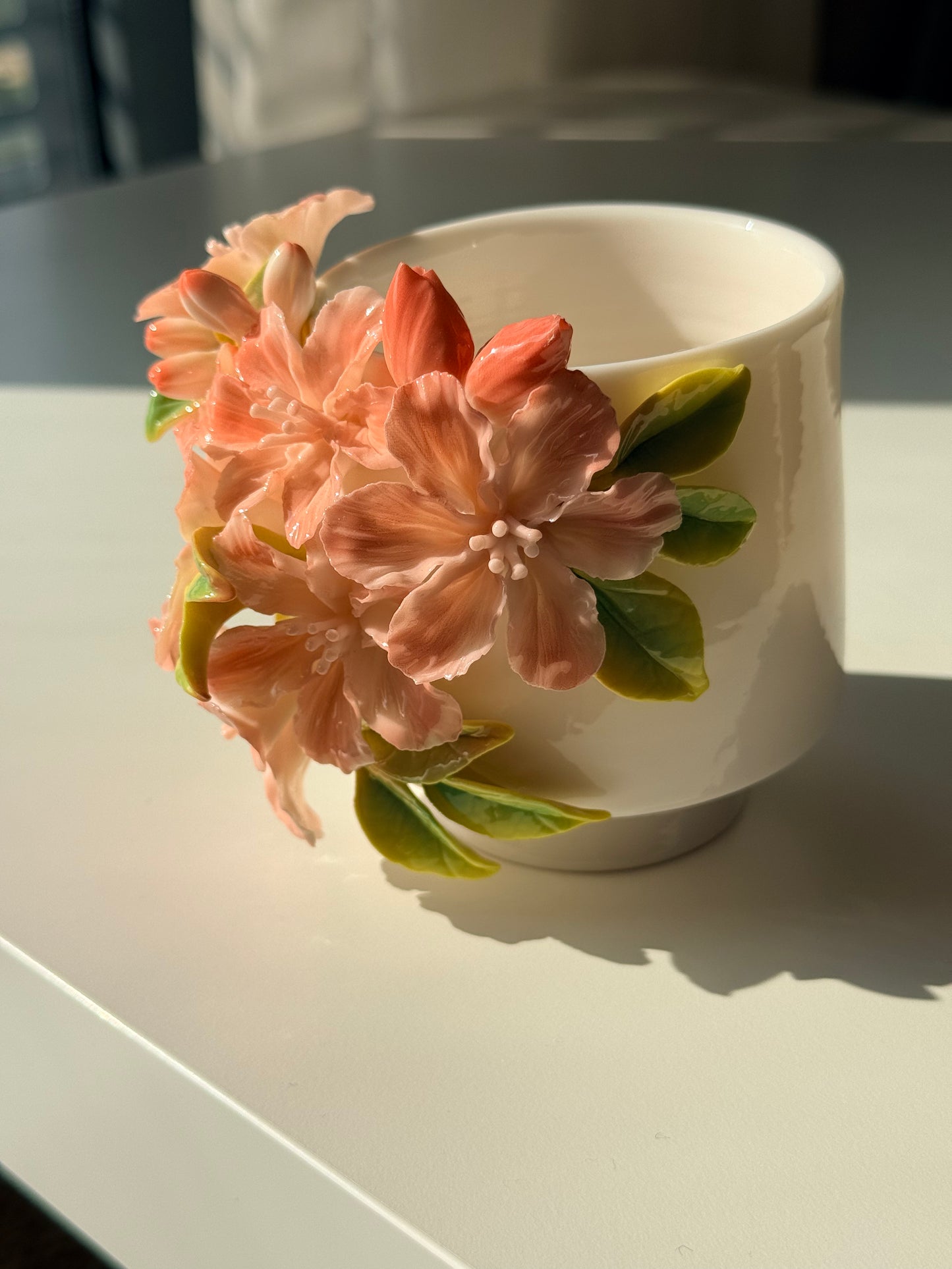 Pink Azalea Ceramic Cup