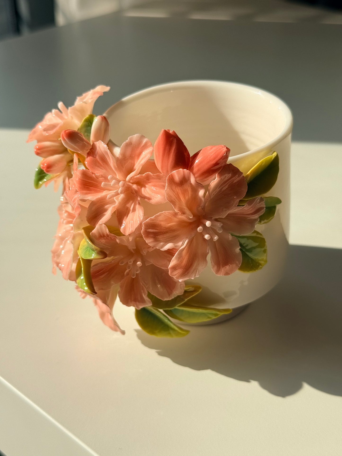 Pink Azalea Ceramic Cup